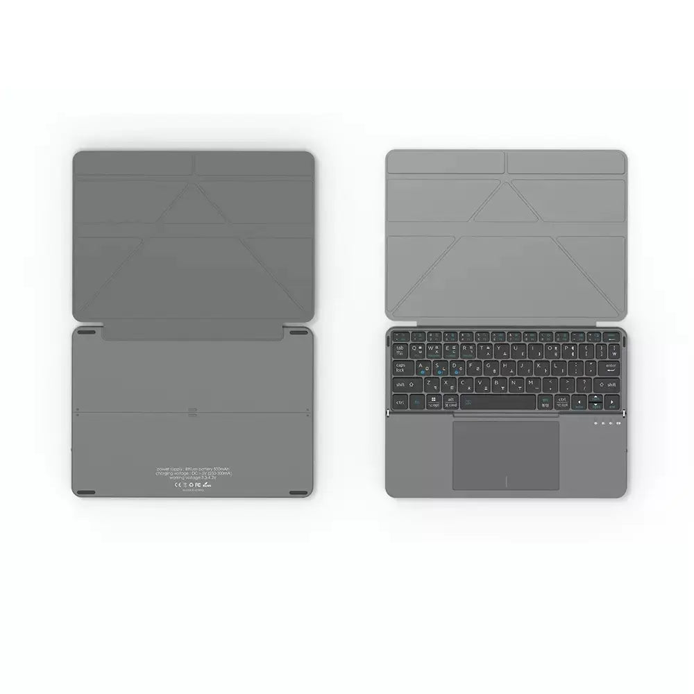 Portable Wireless BT Foldable Keyboard New Detachable Leather Stand for Tablet Phone Touch Typing Mini Keyboard with Ergonomic Design